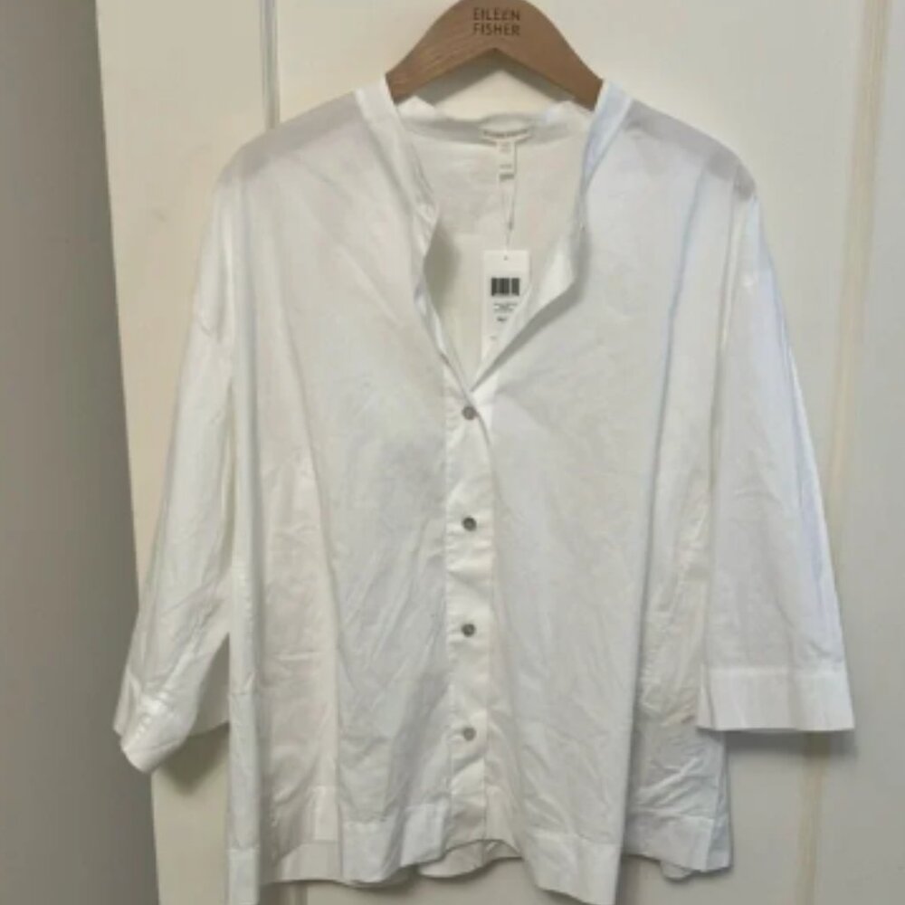 NEW! Eileen Fisher Iconic White Shirt size XL